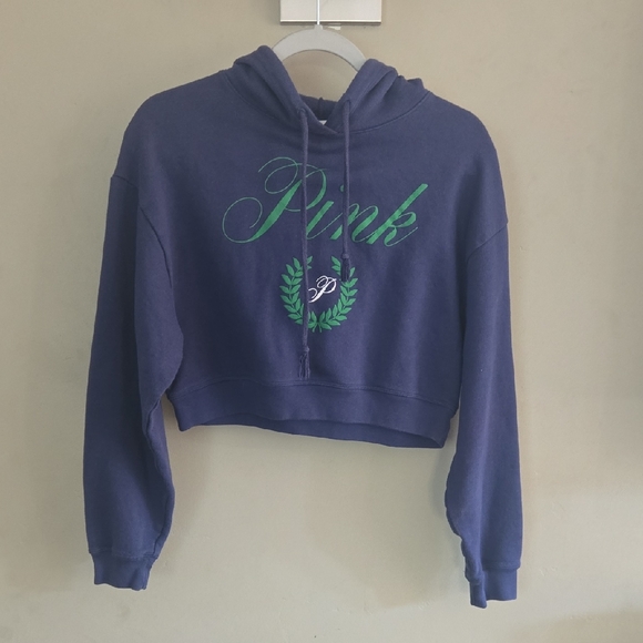 PINK Victoria's Secret Tops - PINK Victoria's Secret Purple Hoodie with Green Accents